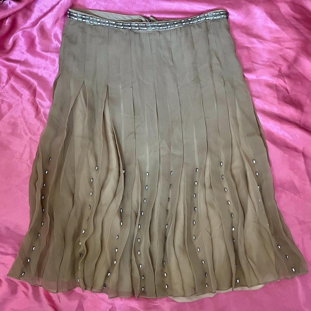 Vintage Chloé silk crystal embellished midi skirt 🪩